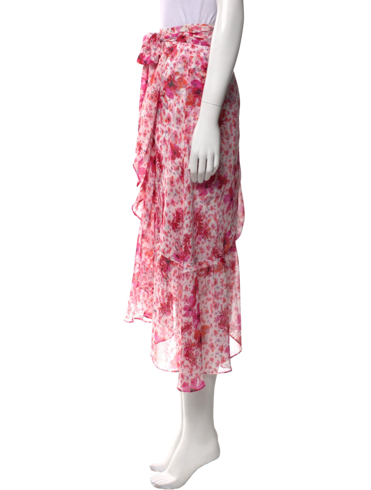 MISA Los Angeles Floral Print Midi Length Skirt