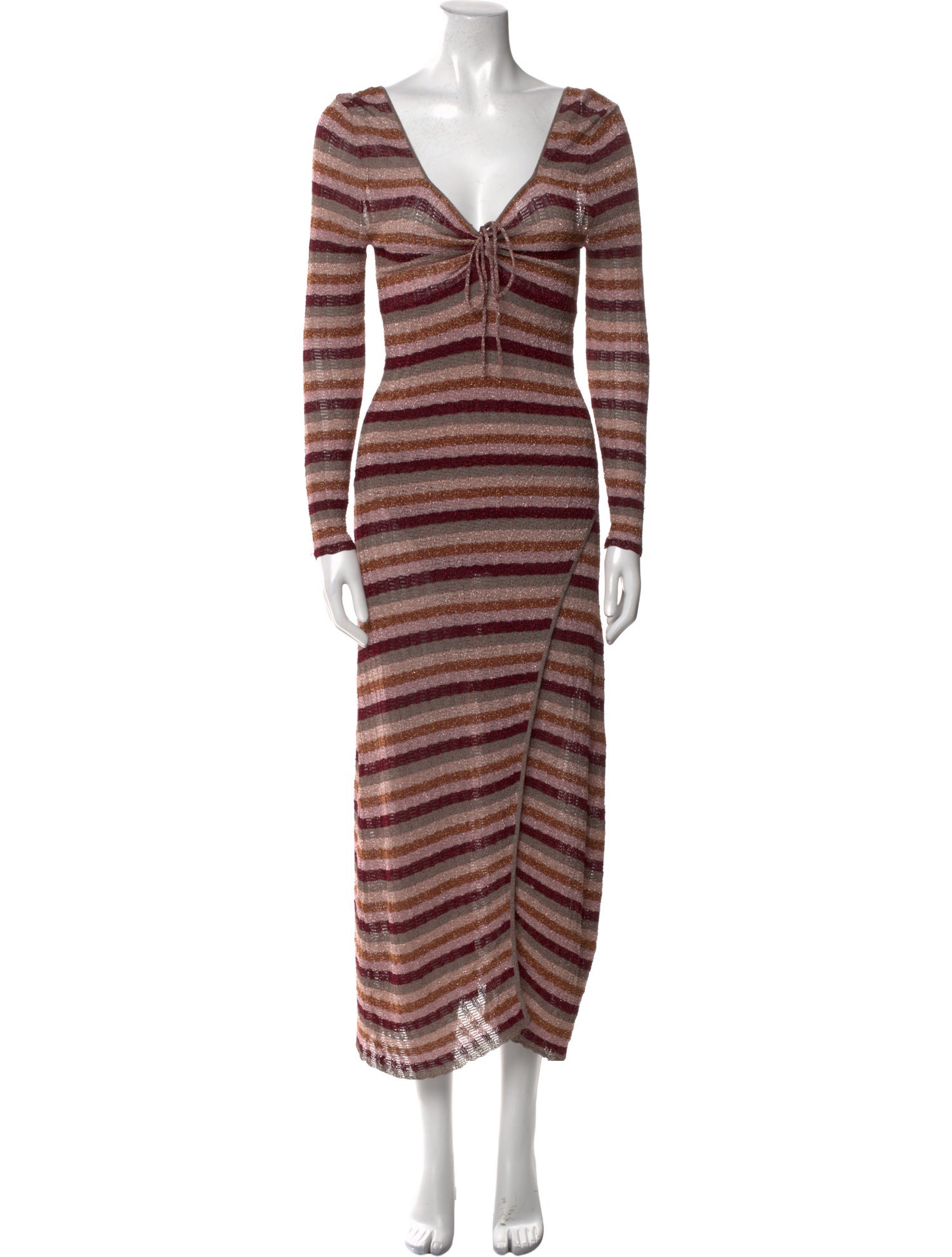 MISA Los Angeles Striped Long Dress