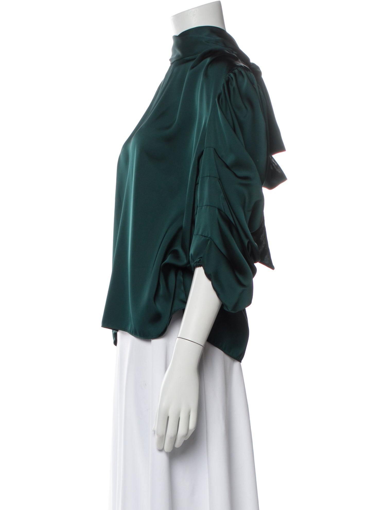 MISA Los Angeles Mock Neck Three-Quarter Sleeve Blouse