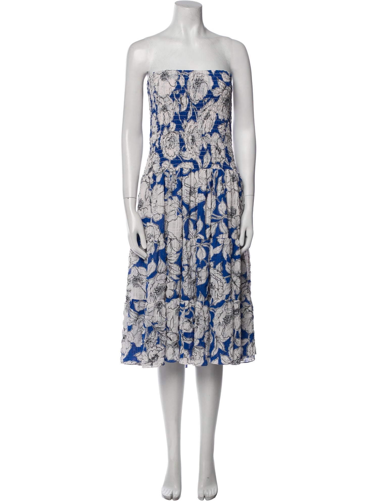 MISA Los Angeles Floral Print Knee-Length Dress
