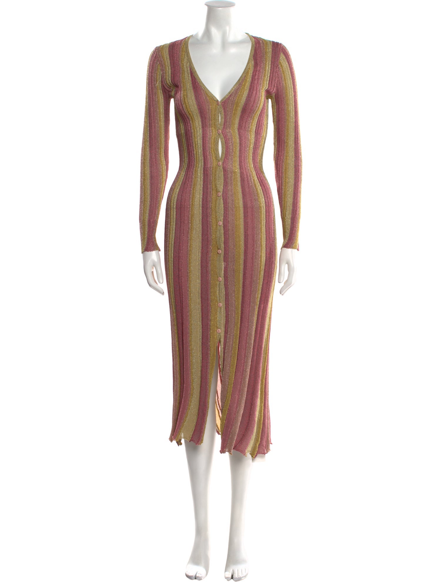 MISA Los Angeles Striped Long Dress