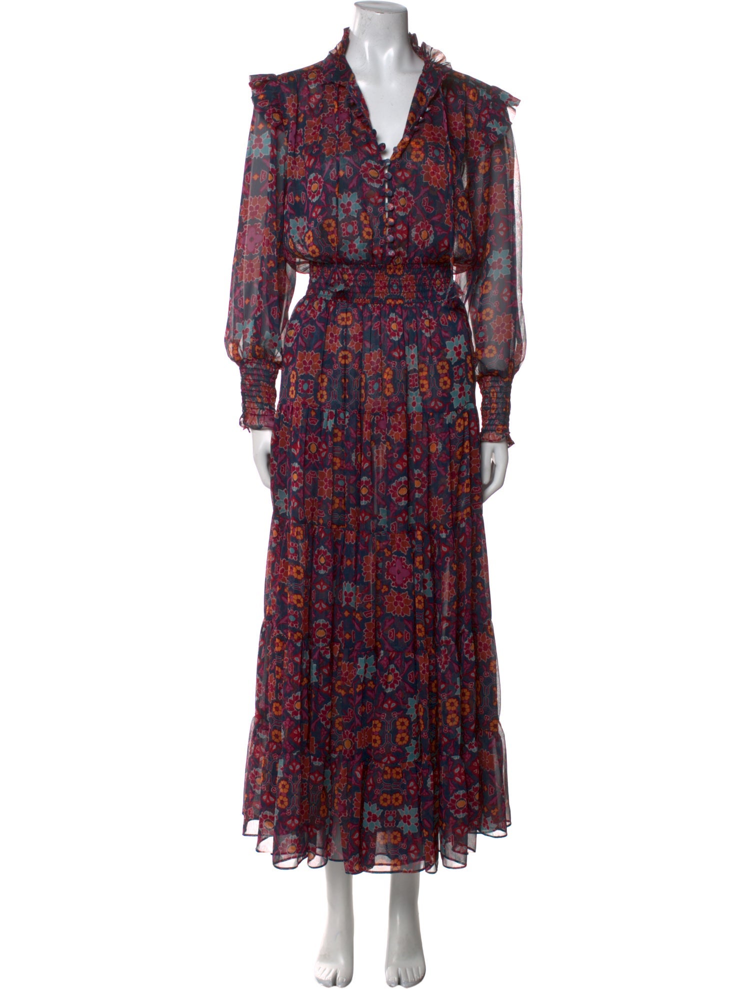 MISA Los Angeles Floral Print Long Dress