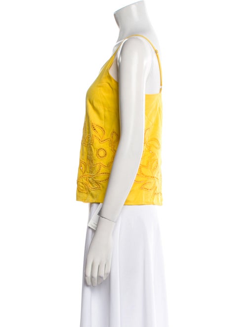 MISA Los Angeles Lace Pattern V-Neck Top