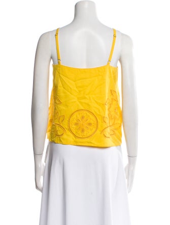 MISA Los Angeles Lace Pattern V-Neck Top