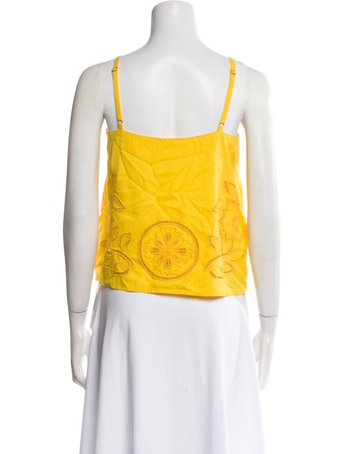 MISA Los Angeles Lace Pattern V-Neck Top