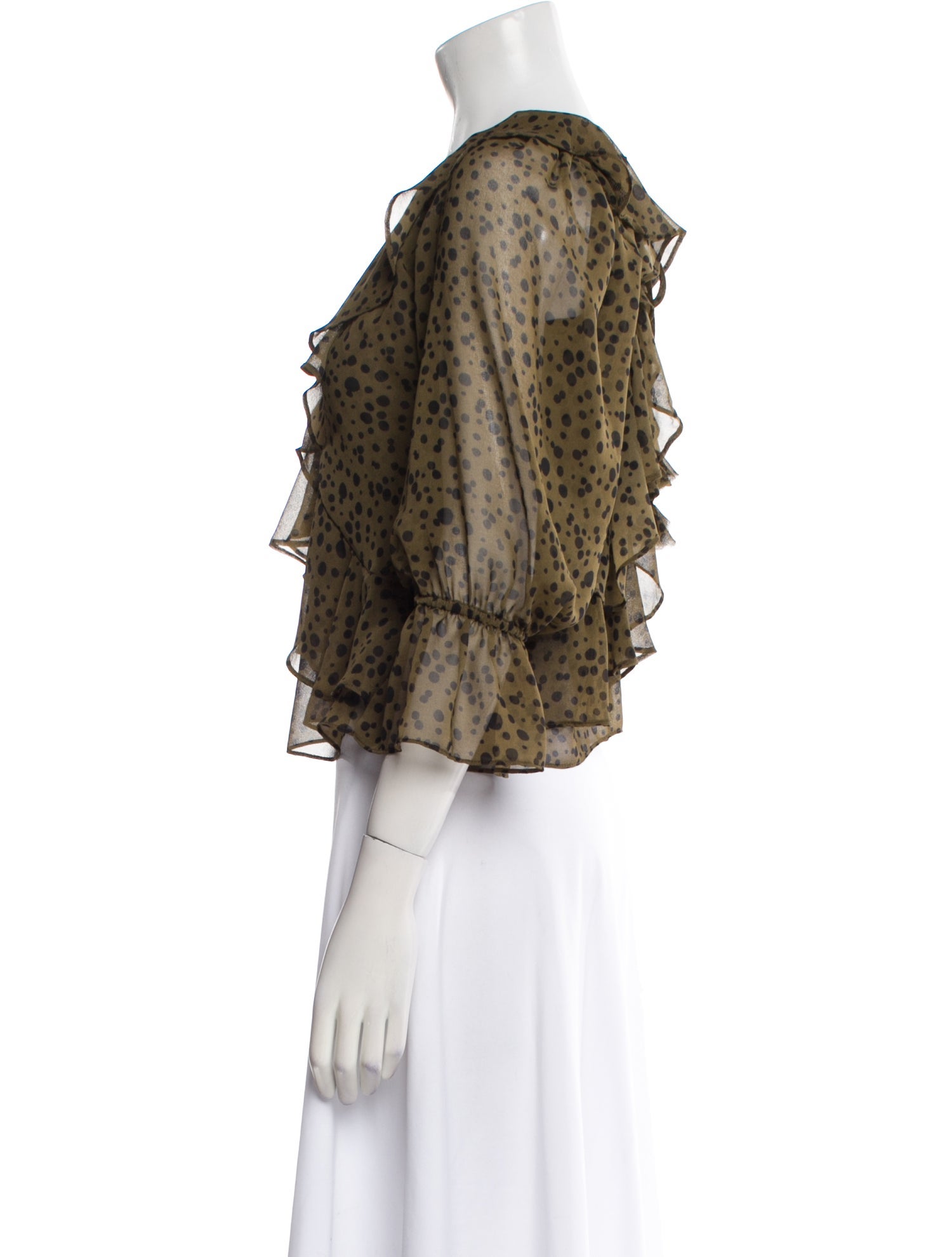 MISA Los Angeles Animal Print V-Neck Crop Top