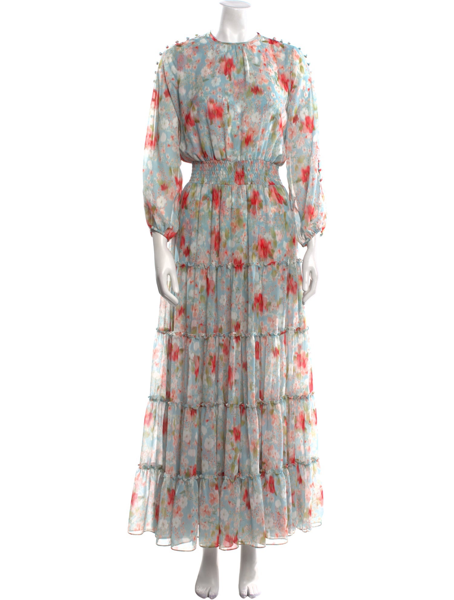 MISA Los Angeles Floral Print Long Dress