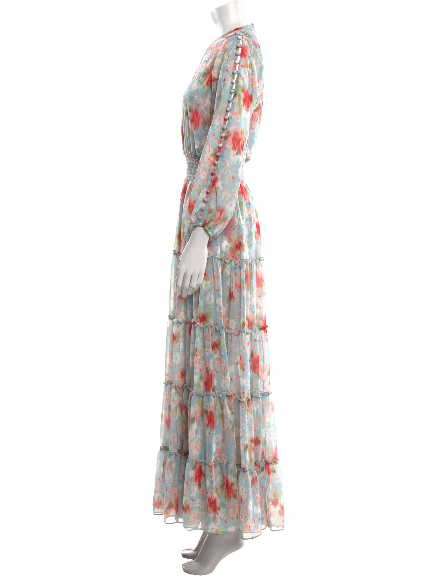 MISA Los Angeles Floral Print Long Dress