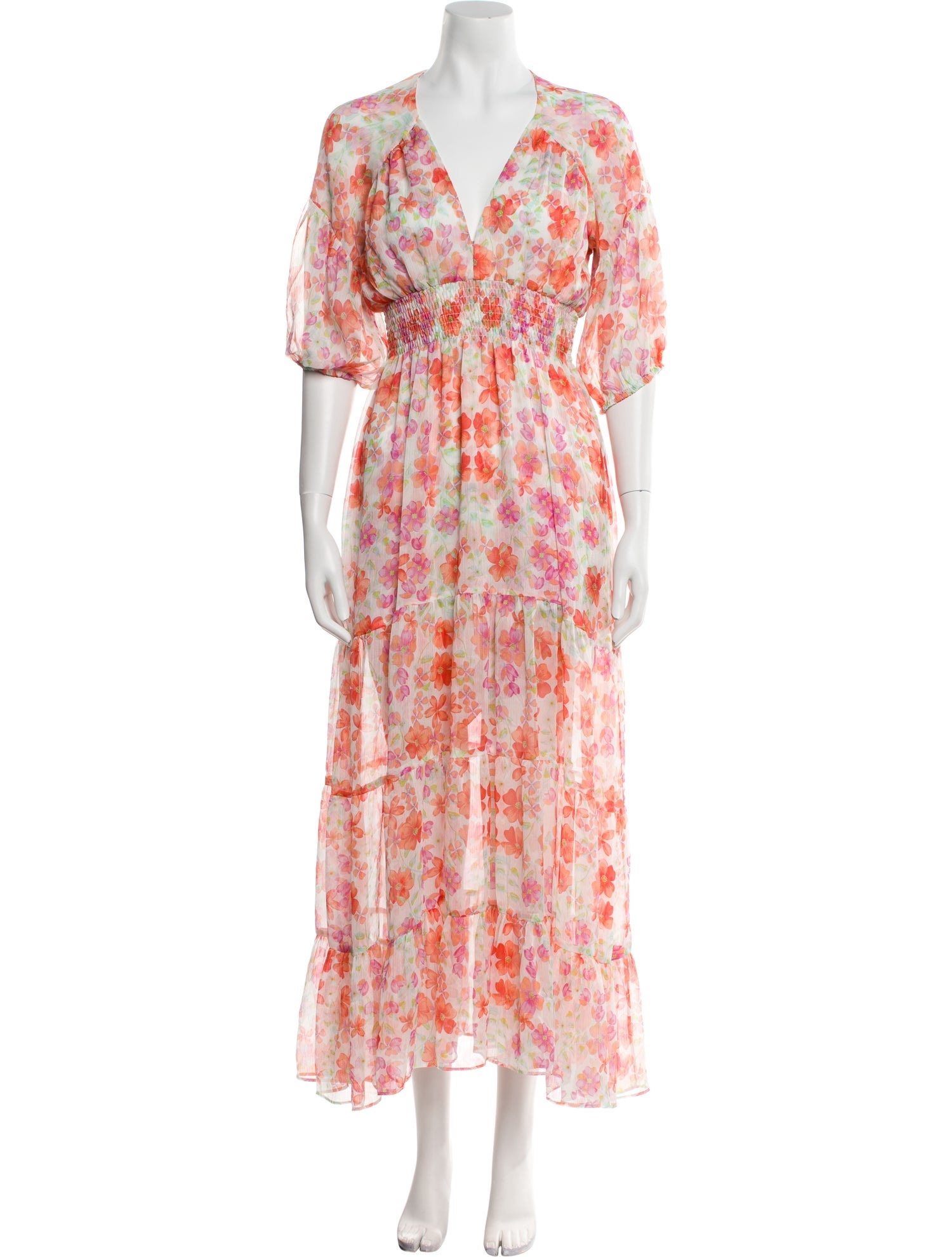 MISA Los Angeles Floral Print Midi Length Dress w/ Tags