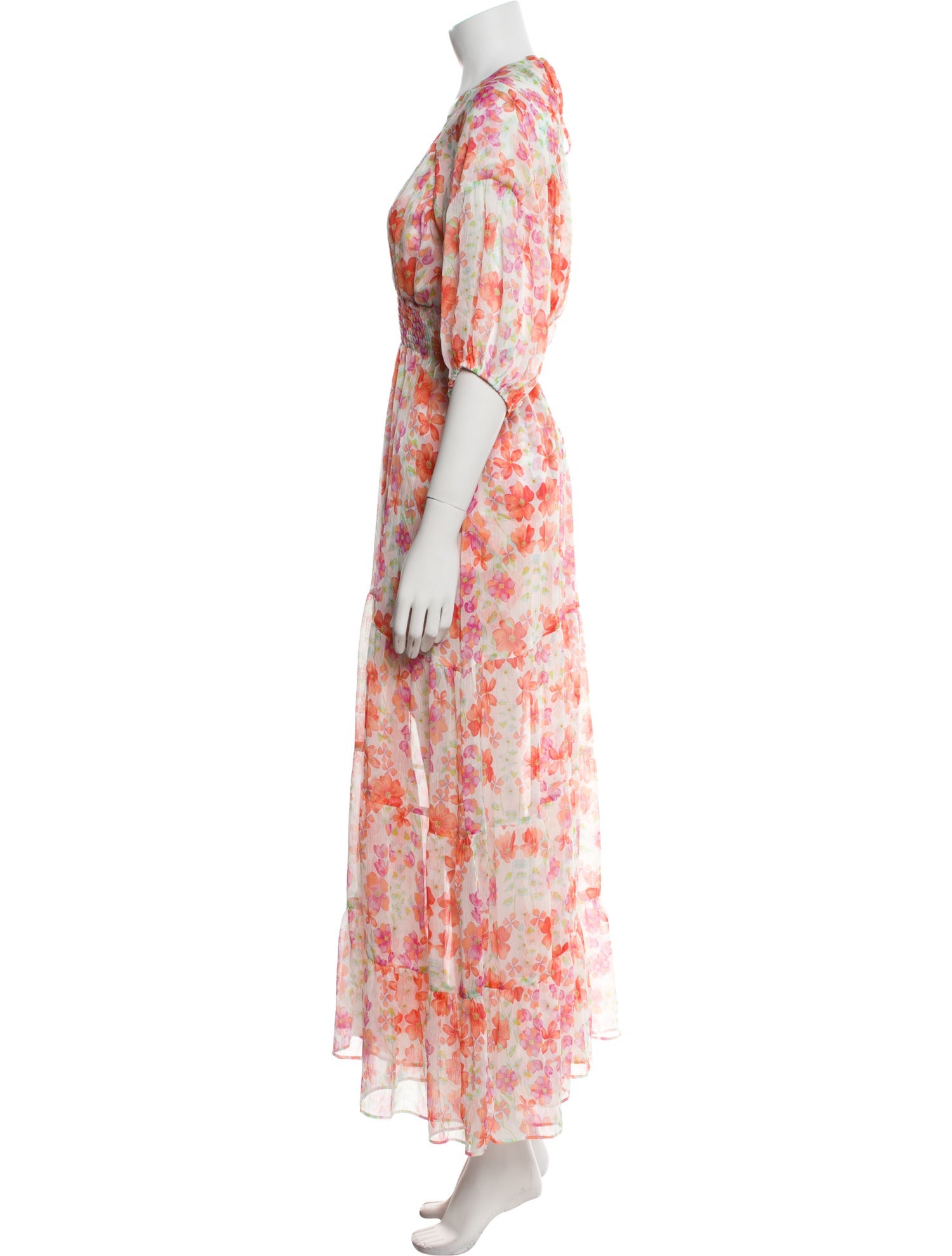 MISA Los Angeles Floral Print Midi Length Dress w/ Tags