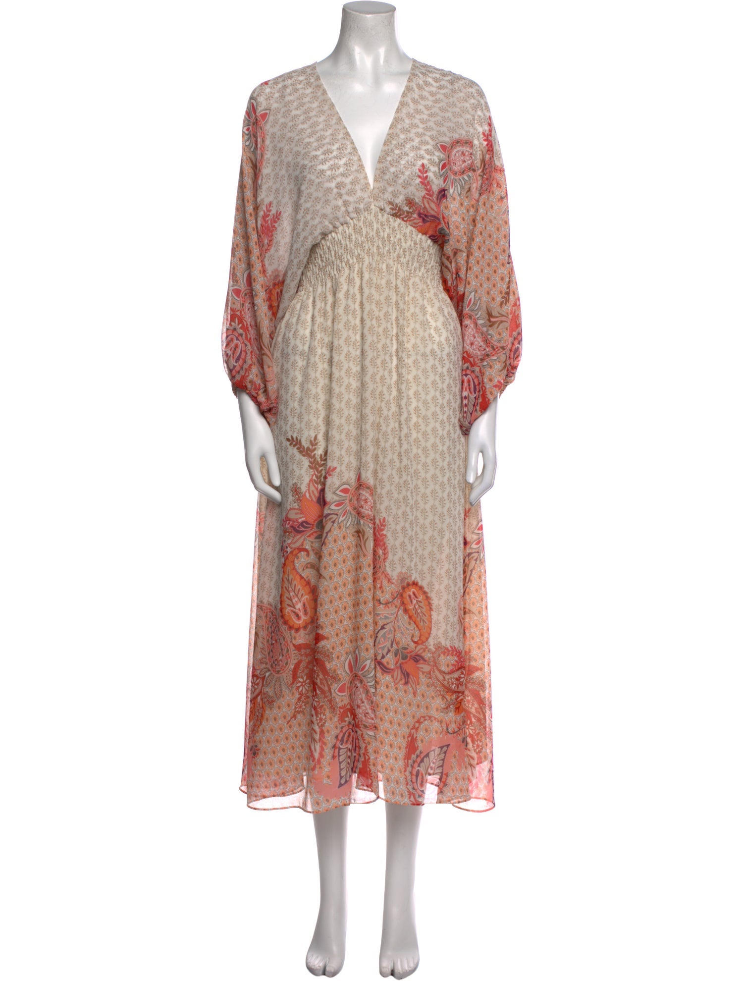 MISA Los Angeles Paisley Print Long Dress