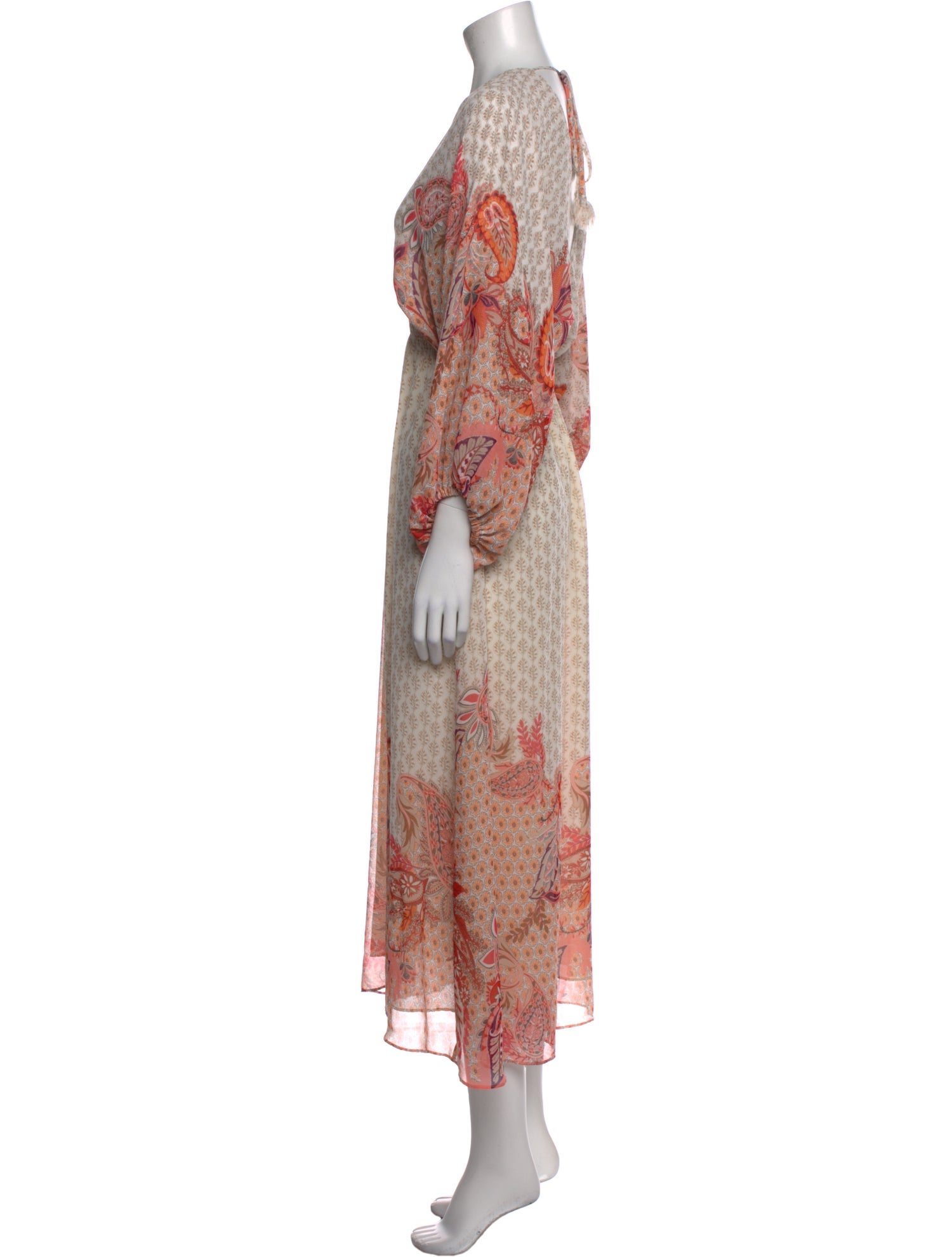 MISA Los Angeles Paisley Print Long Dress