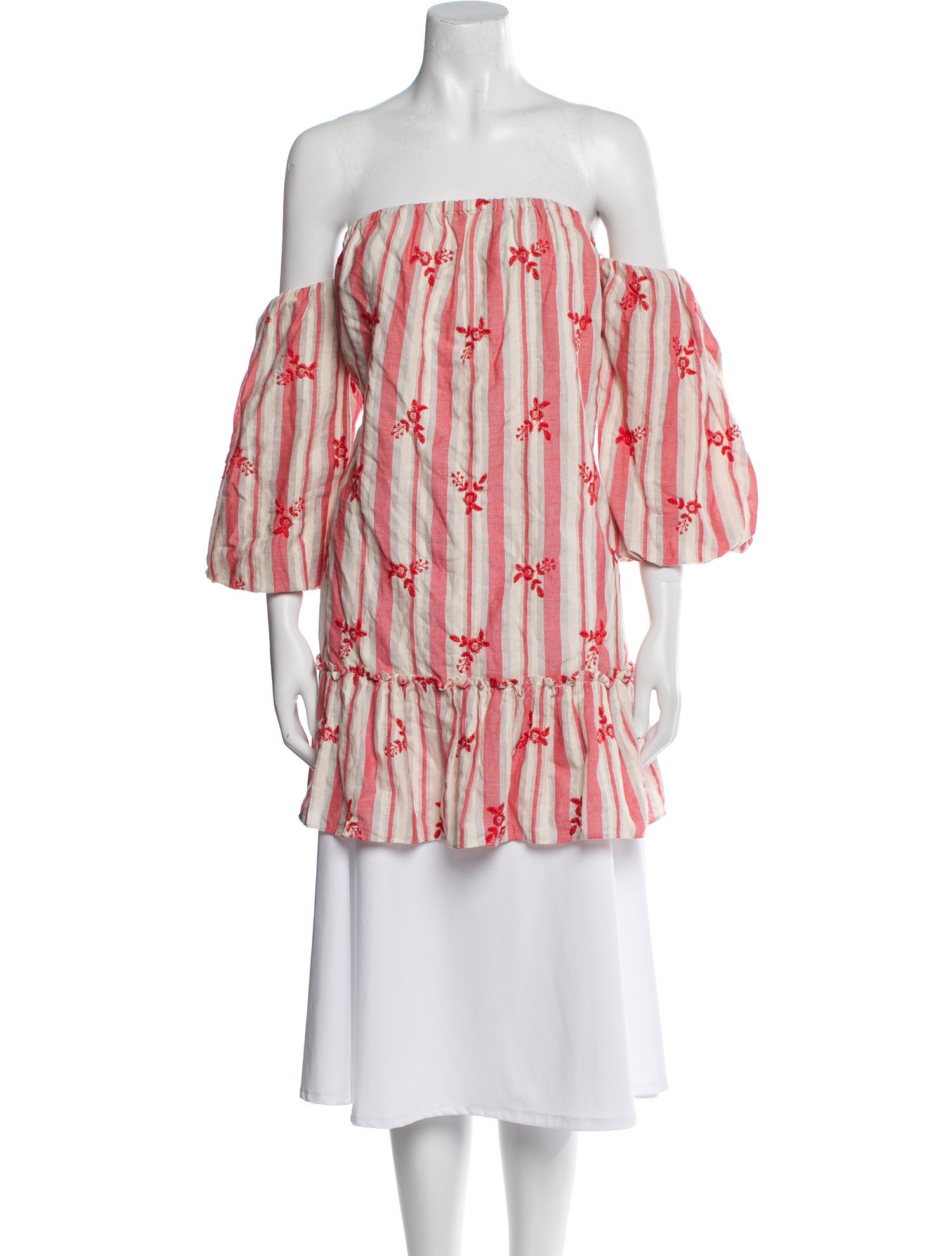 MISA Los Angeles Striped Off-The-Shoulder Tunic