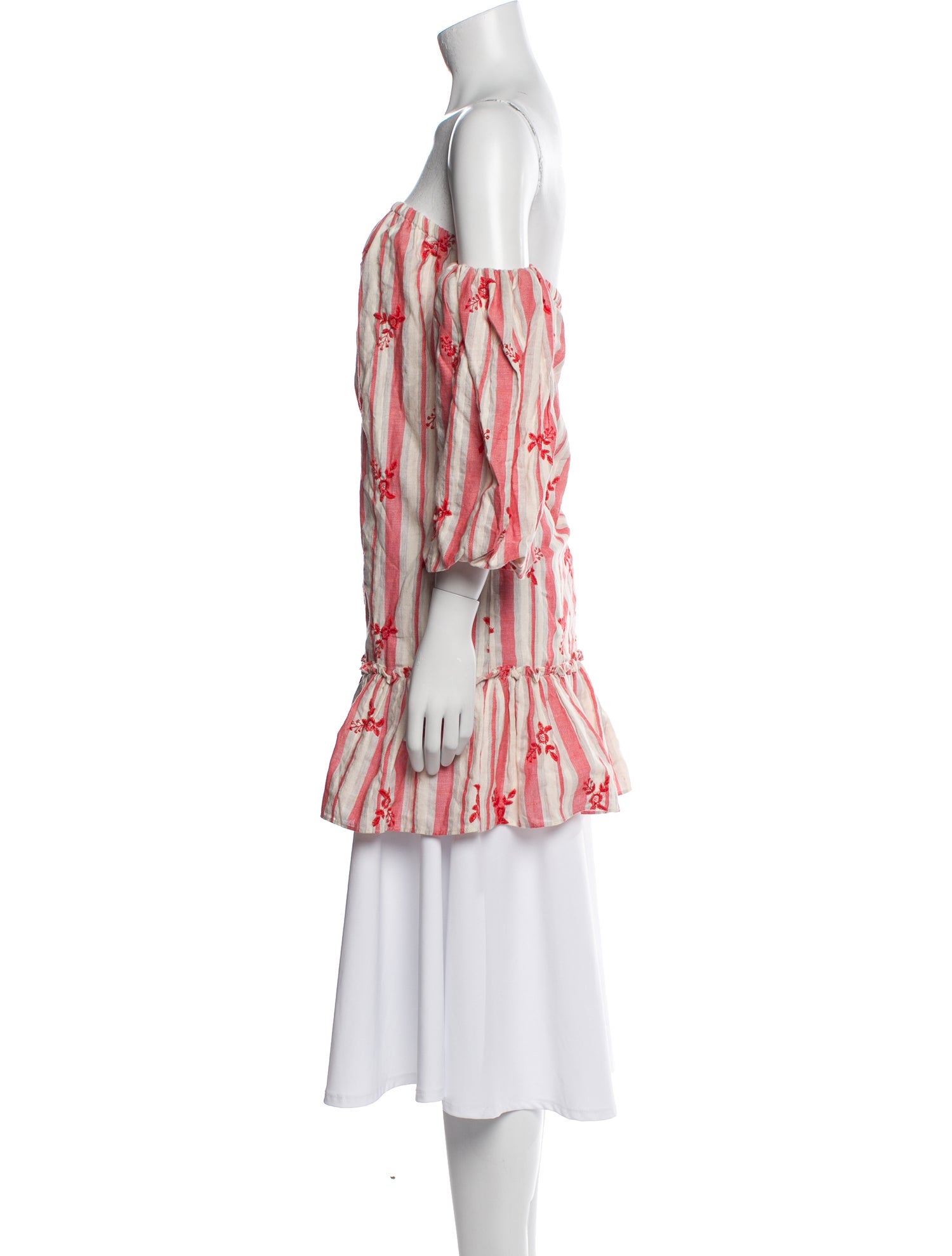 MISA Los Angeles Striped Off-The-Shoulder Tunic