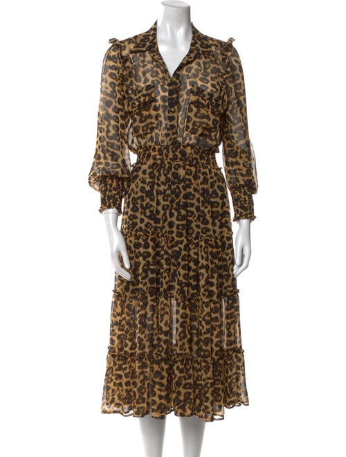 MISA Los Angeles Animal Print Midi Length Dress