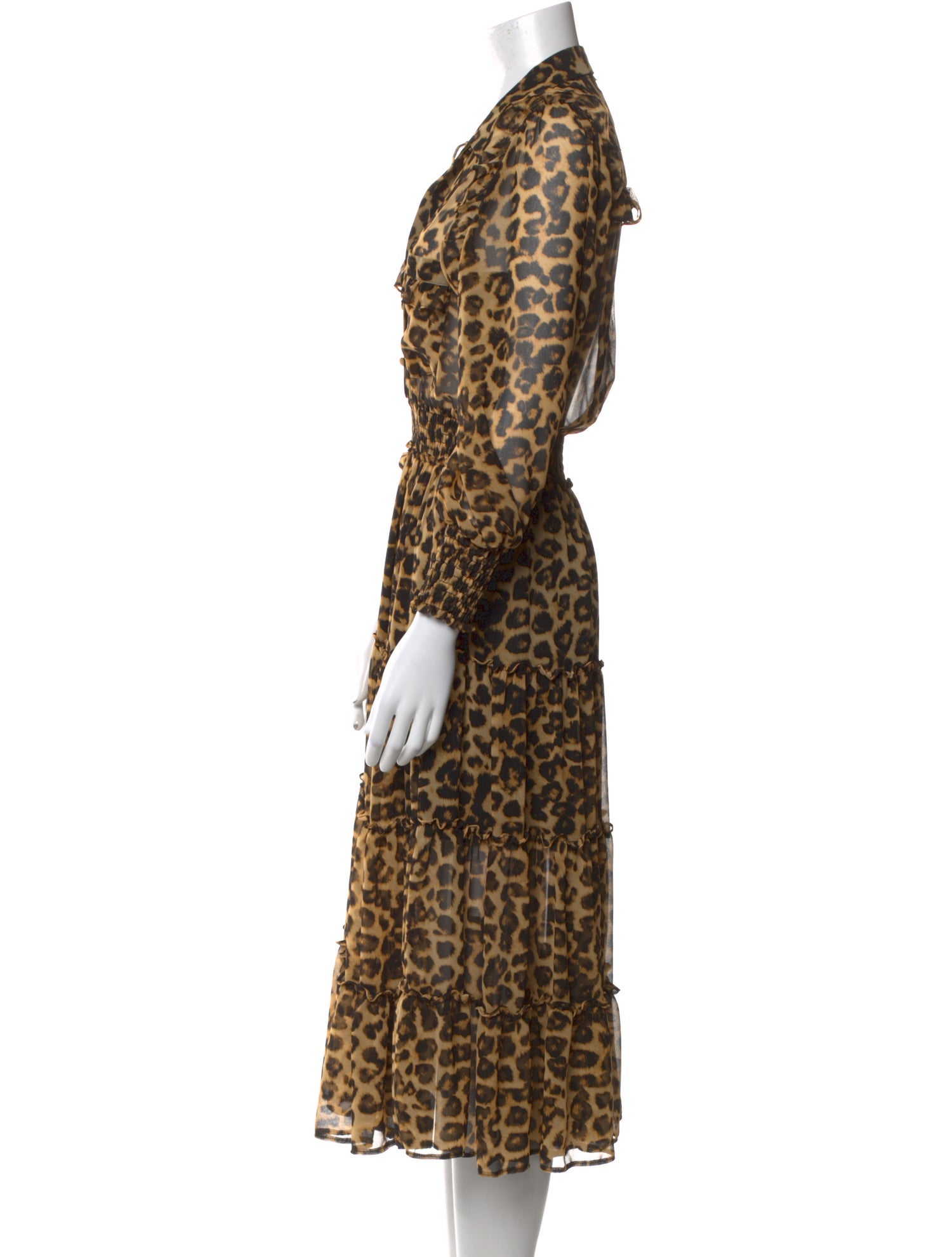MISA Los Angeles Animal Print Midi Length Dress