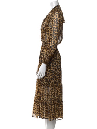 MISA Los Angeles Animal Print Midi Length Dress