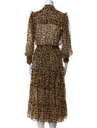 MISA Los Angeles Animal Print Midi Length Dress