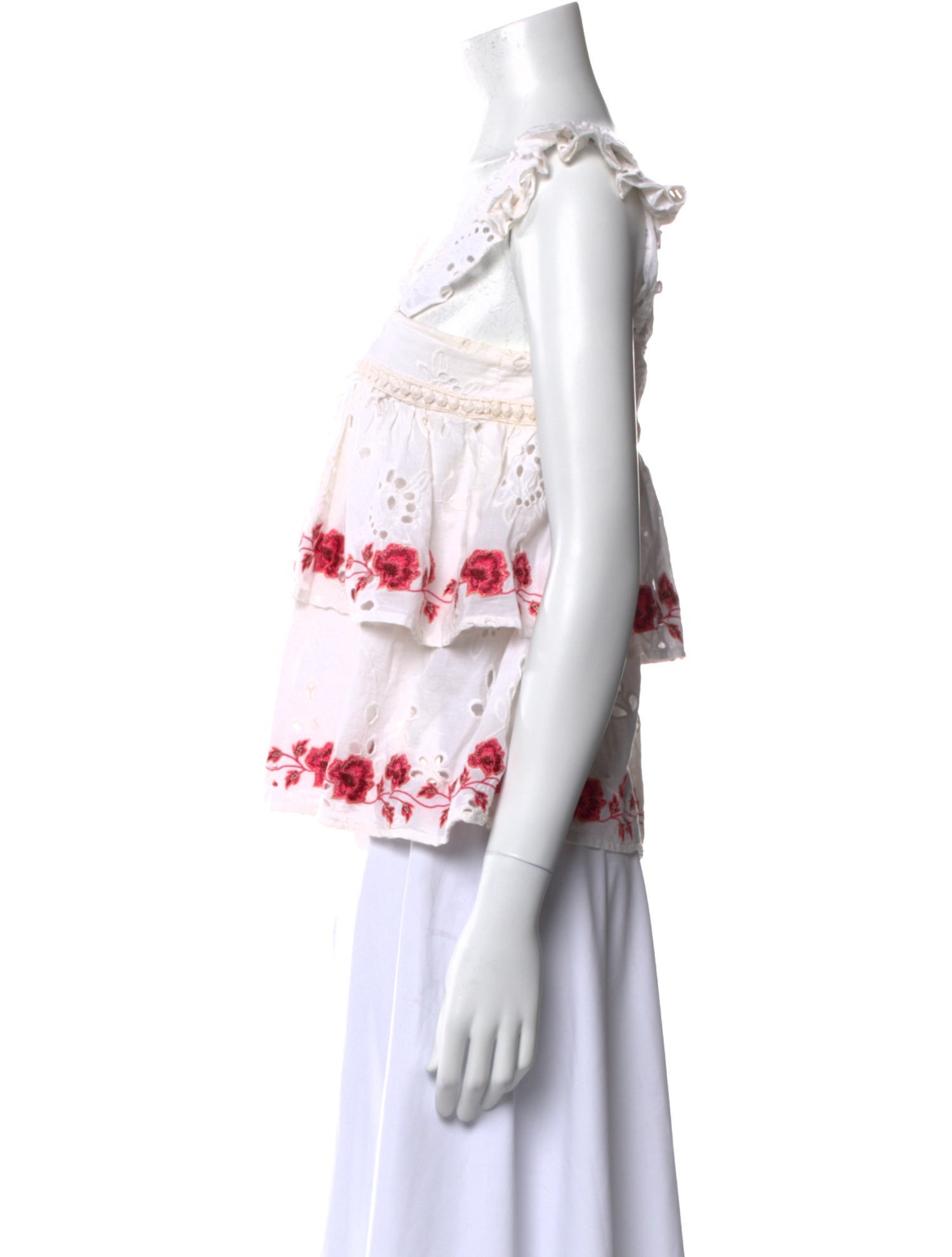 MISA Los Angeles Floral Print Square Neckline Blouse