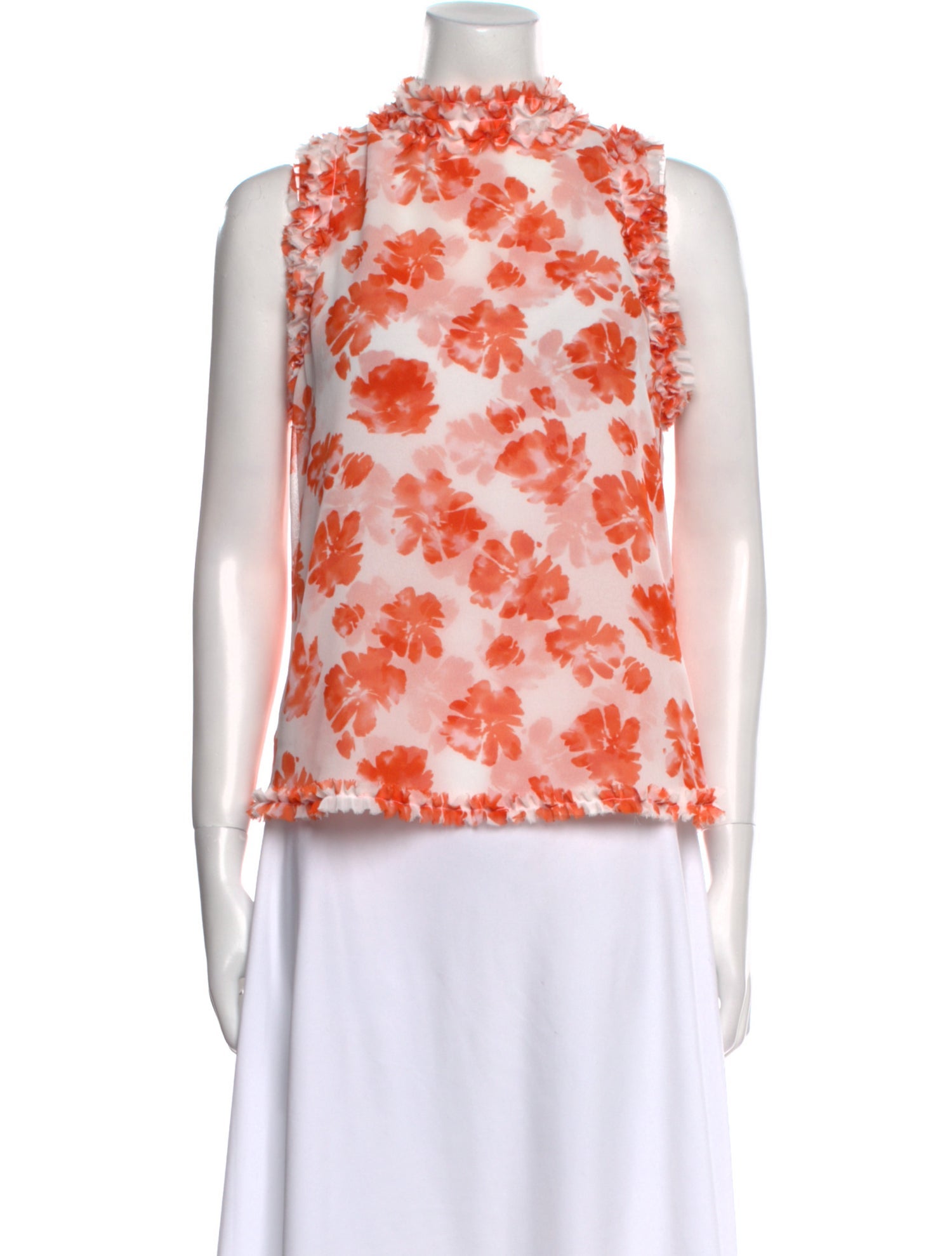 MISA Los Angeles Floral Print Mock Neck Blouse w/ Tags