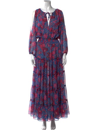 MISA Los Angeles Floral Print Long Dress