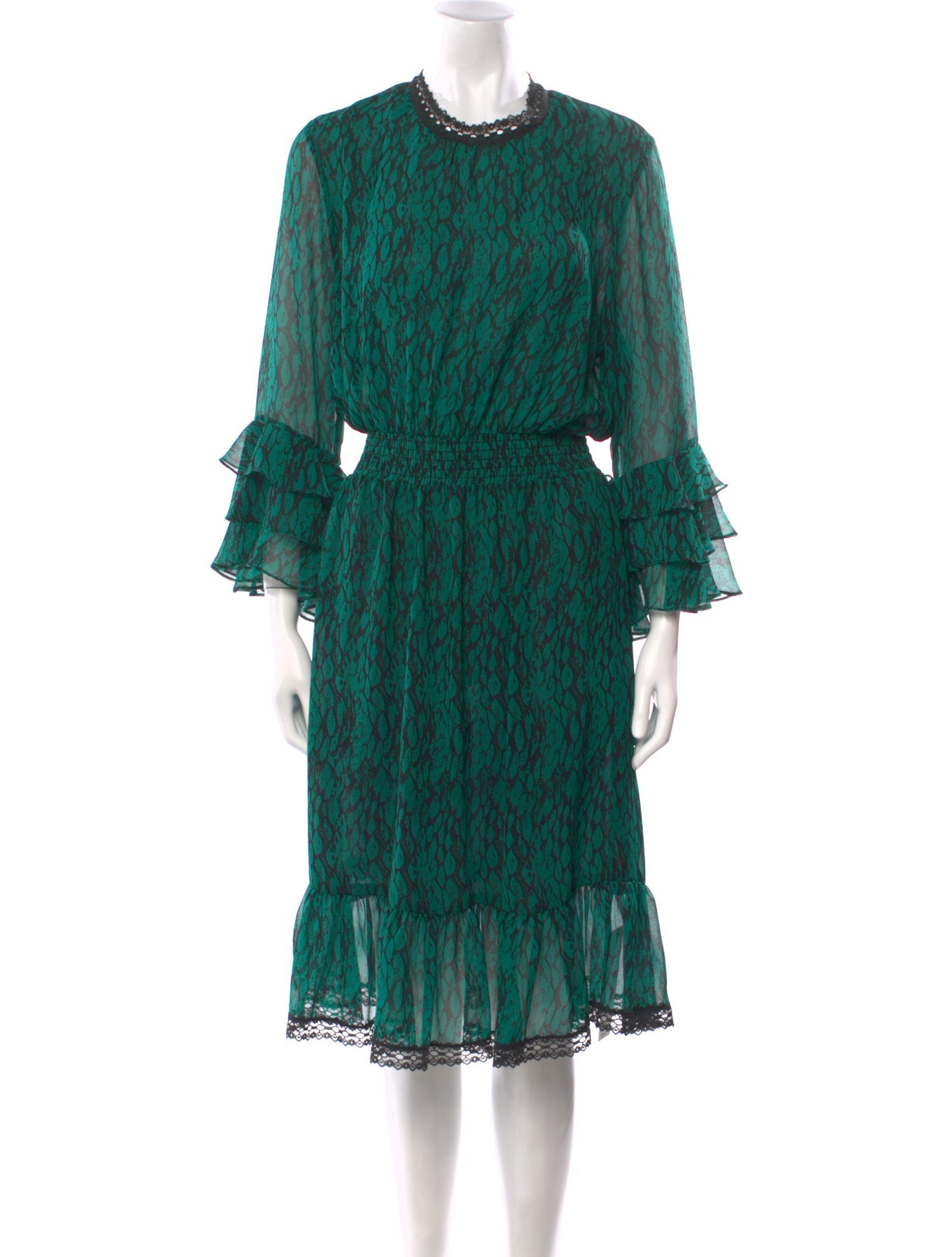 MISA Los Angeles Printed Midi Length Dress