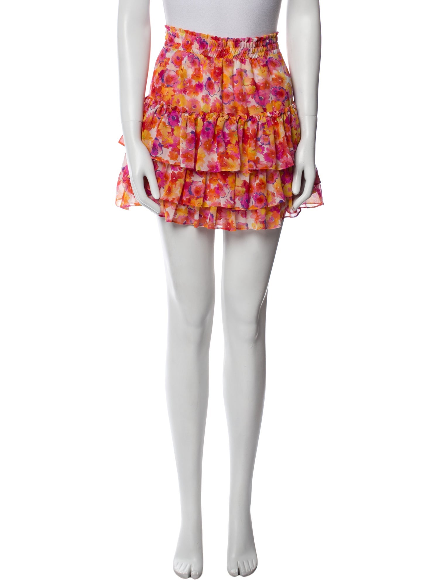 MISA Los Angeles Floral Print Mini Skirt