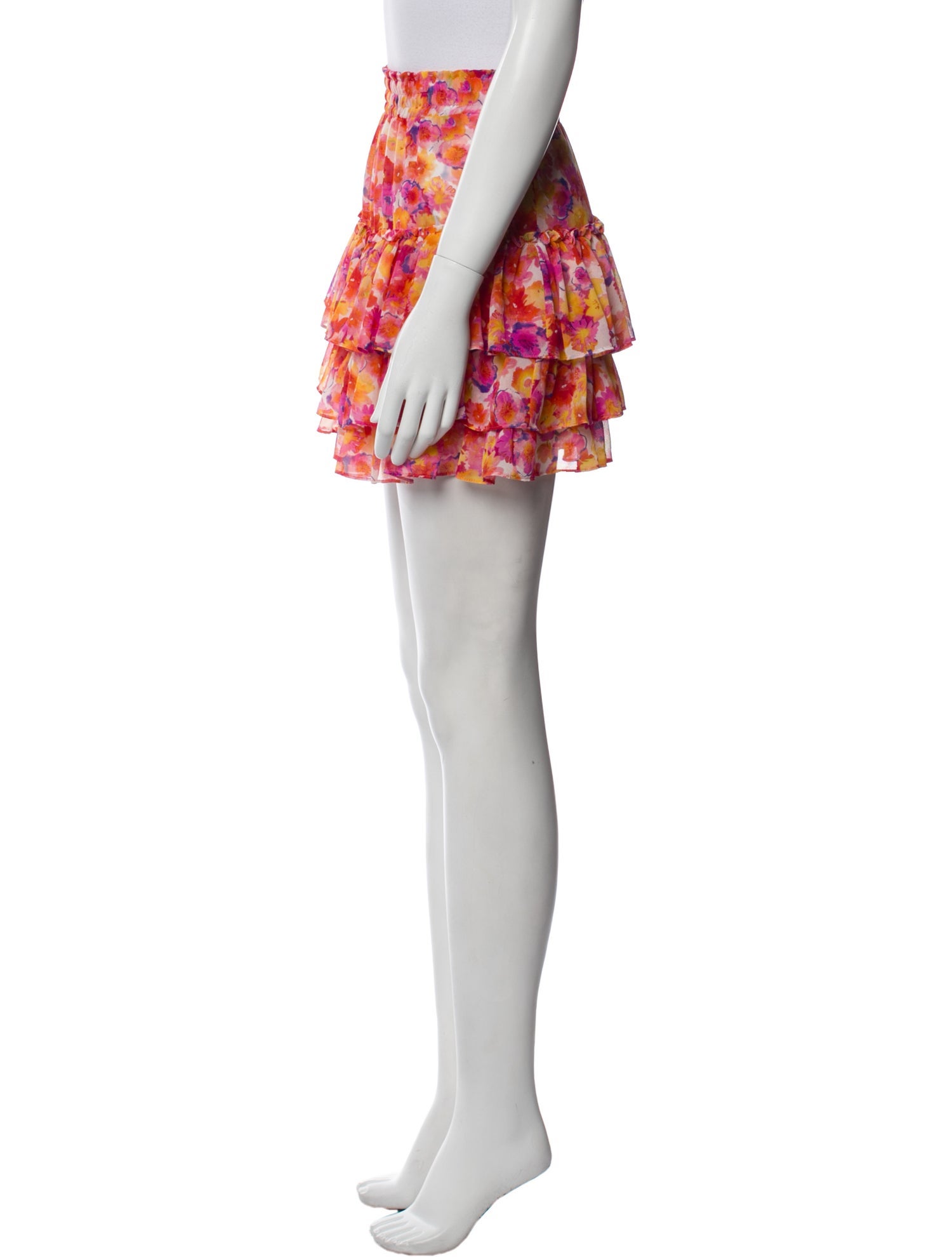 MISA Los Angeles Floral Print Mini Skirt