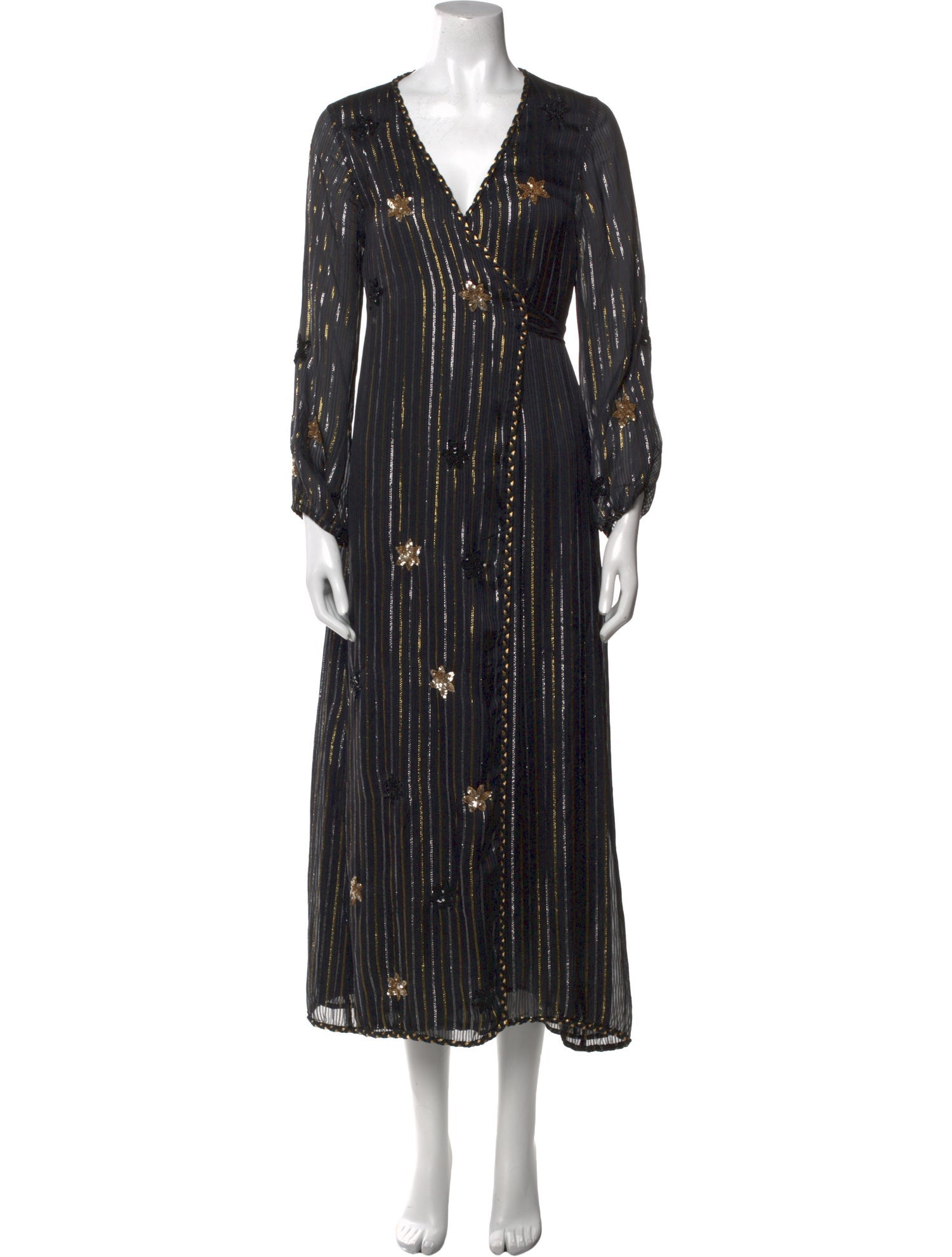 MISA Los Angeles Striped Long Dress