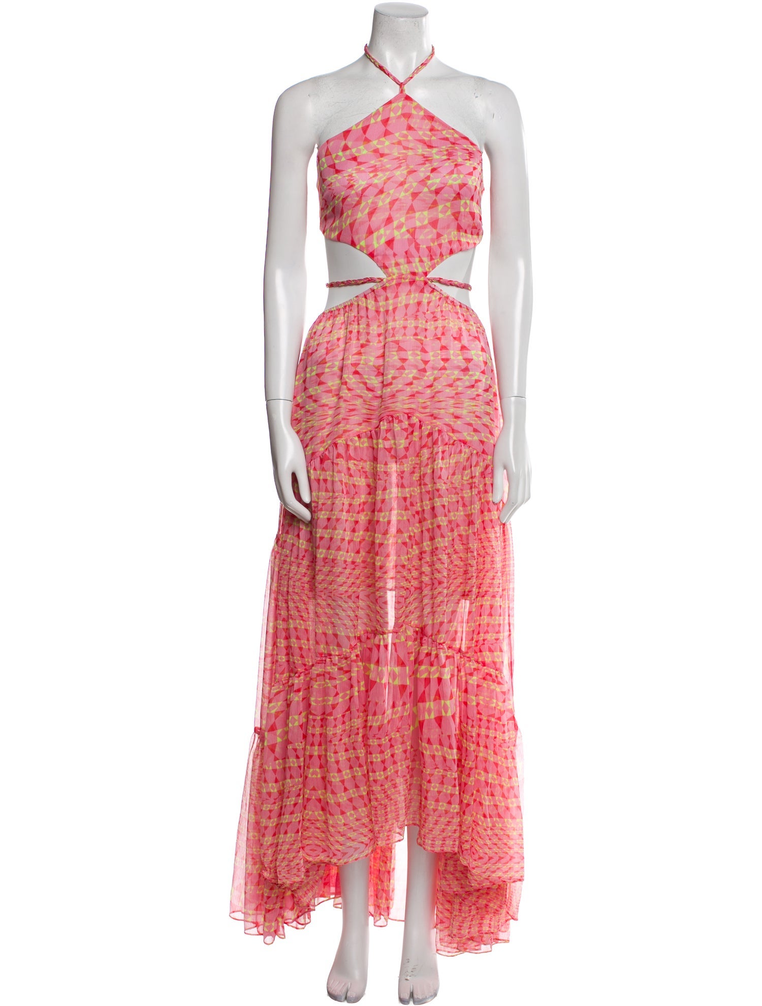 MISA Los Angeles Printed Midi Length Dress w/ Tags