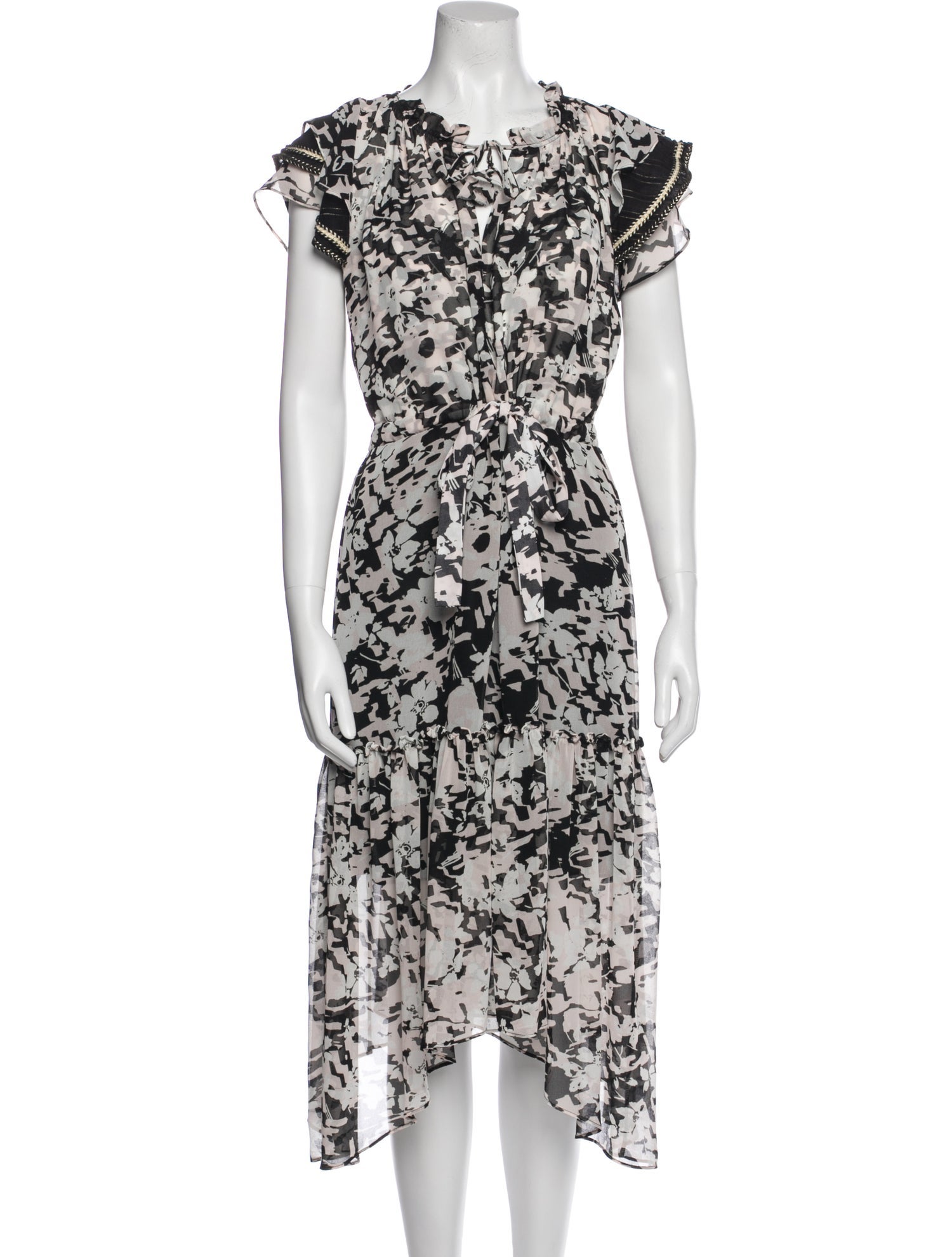 MISA Los Angeles Floral Print Midi Length Dress