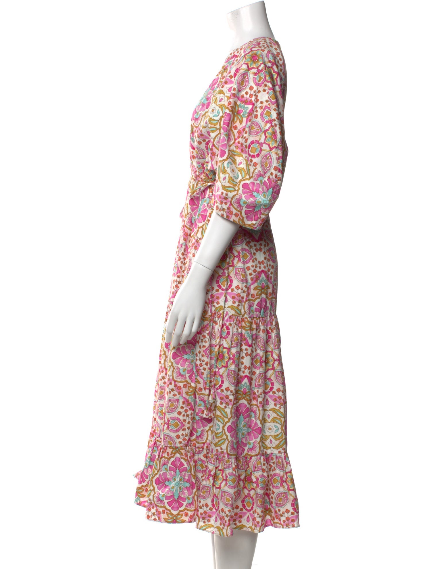 MISA Los Angeles Floral Print Knee-Length Dress