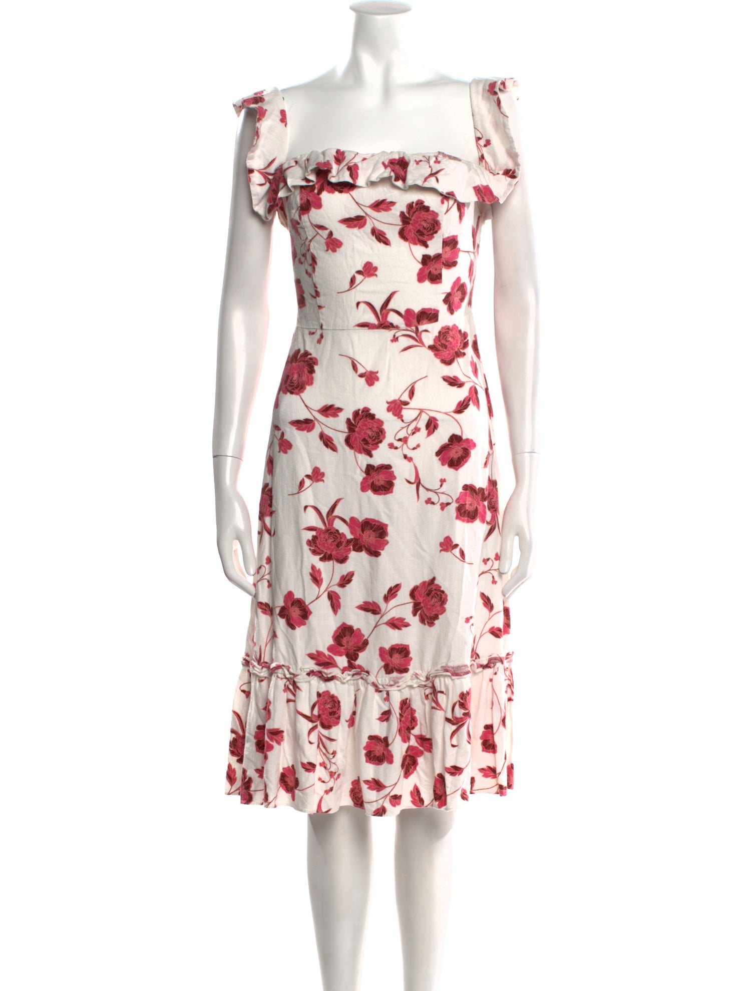 MISA Los Angeles Floral Print Knee-Length Dress