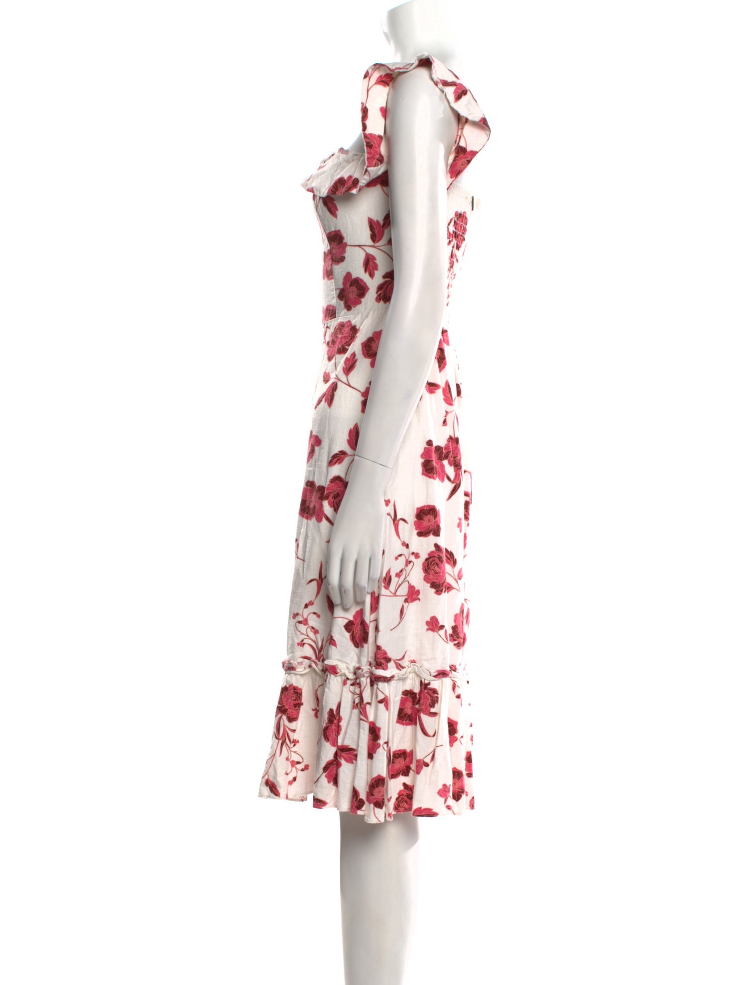 MISA Los Angeles Floral Print Knee-Length Dress