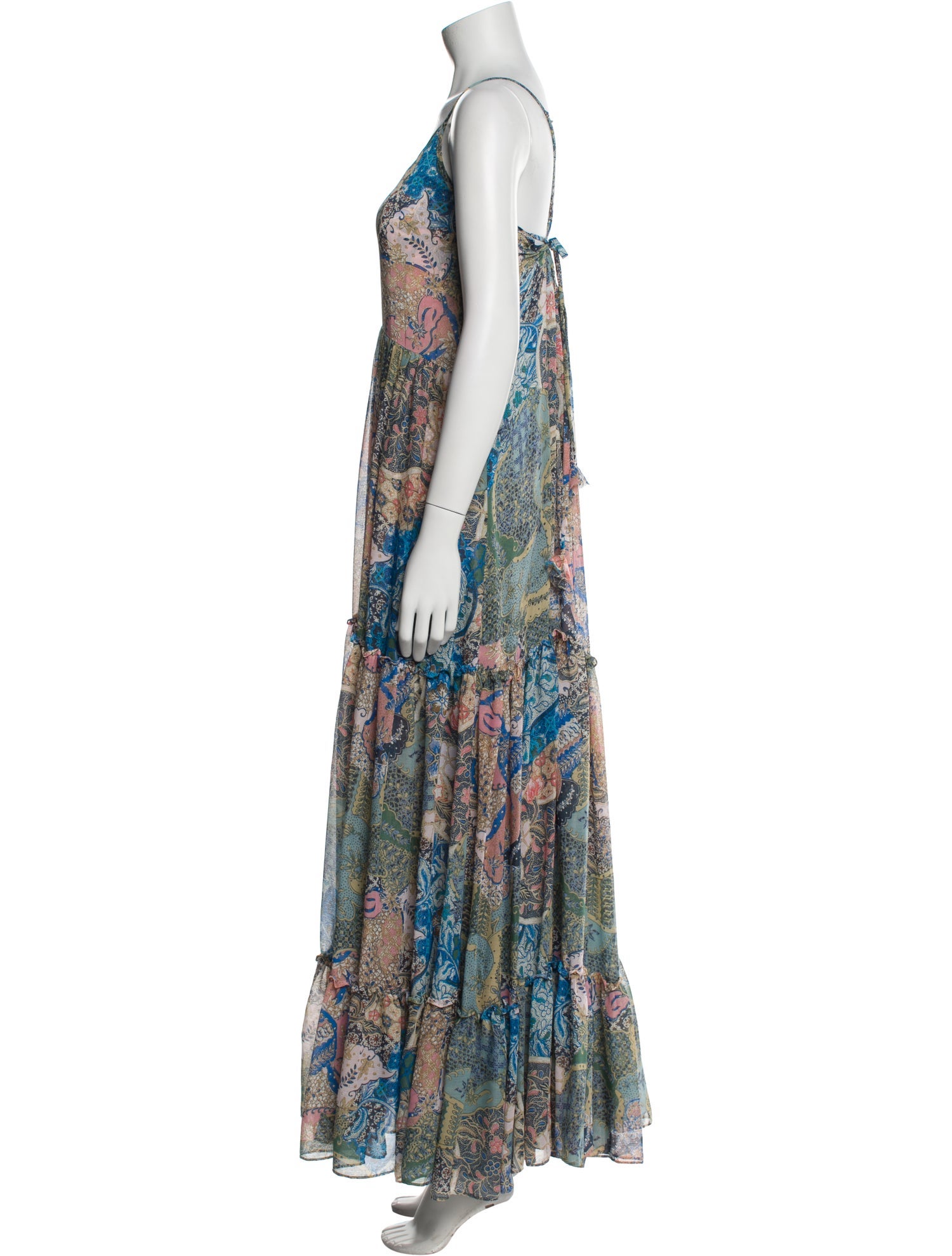 MISA Los Angeles Paisley Print Long Dress