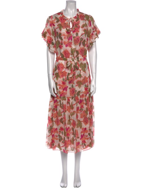 MISA Los Angeles Floral Print Midi Length Dress