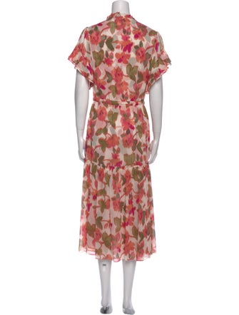 MISA Los Angeles Floral Print Midi Length Dress