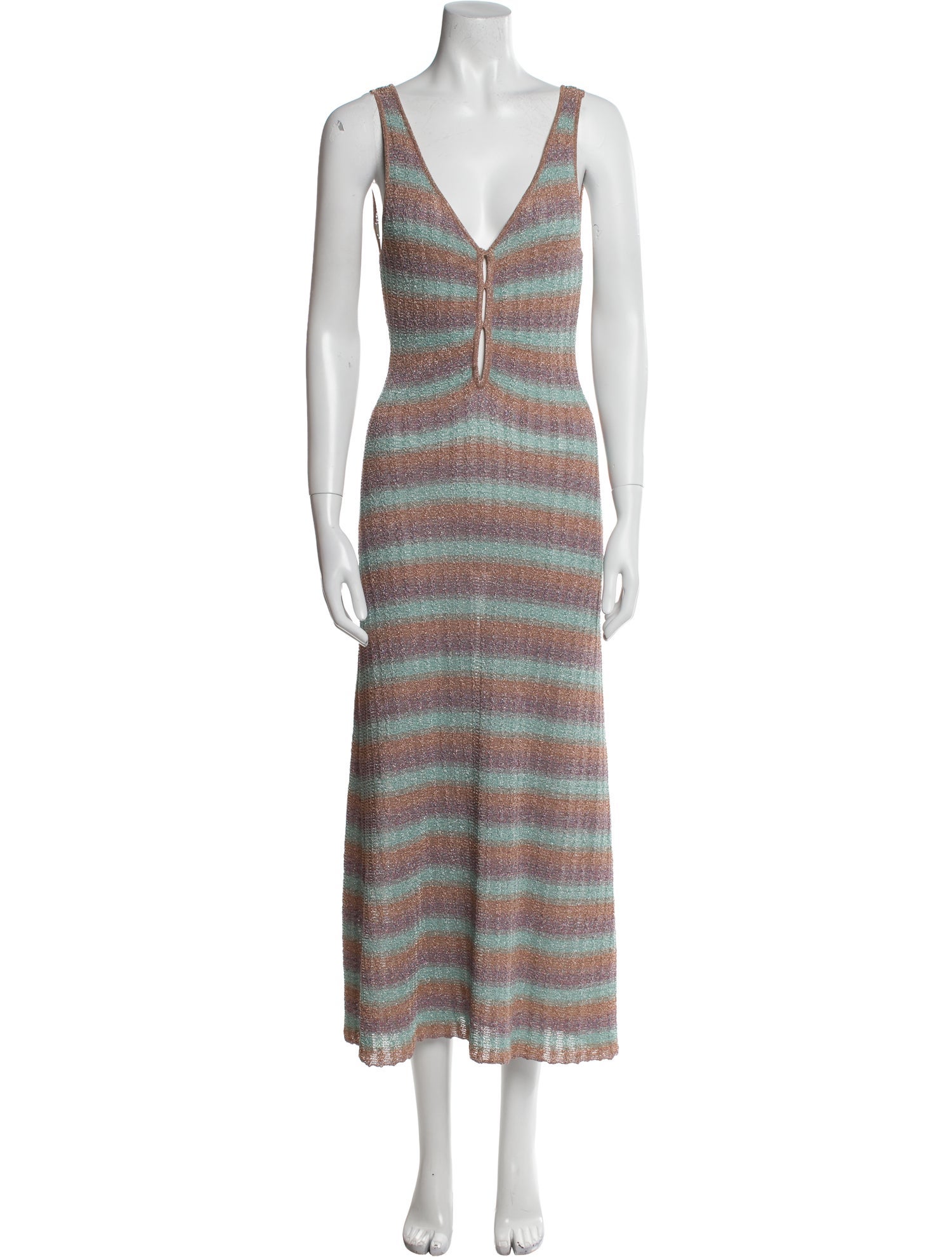 MISA Los Angeles Striped Long Dress