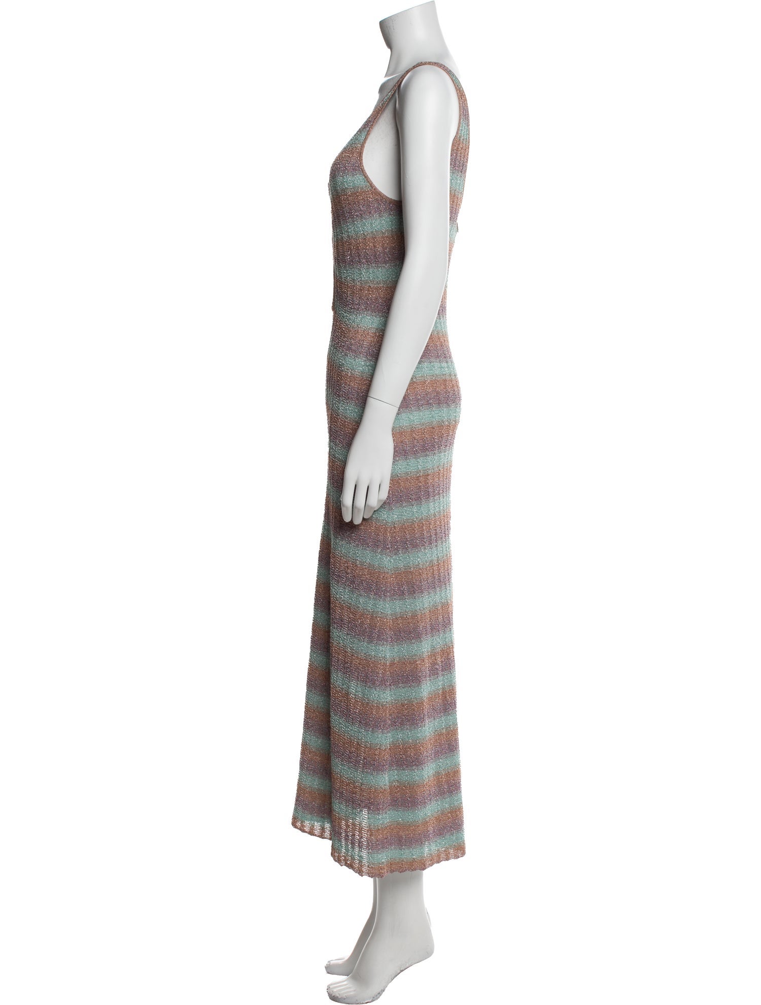 MISA Los Angeles Striped Long Dress
