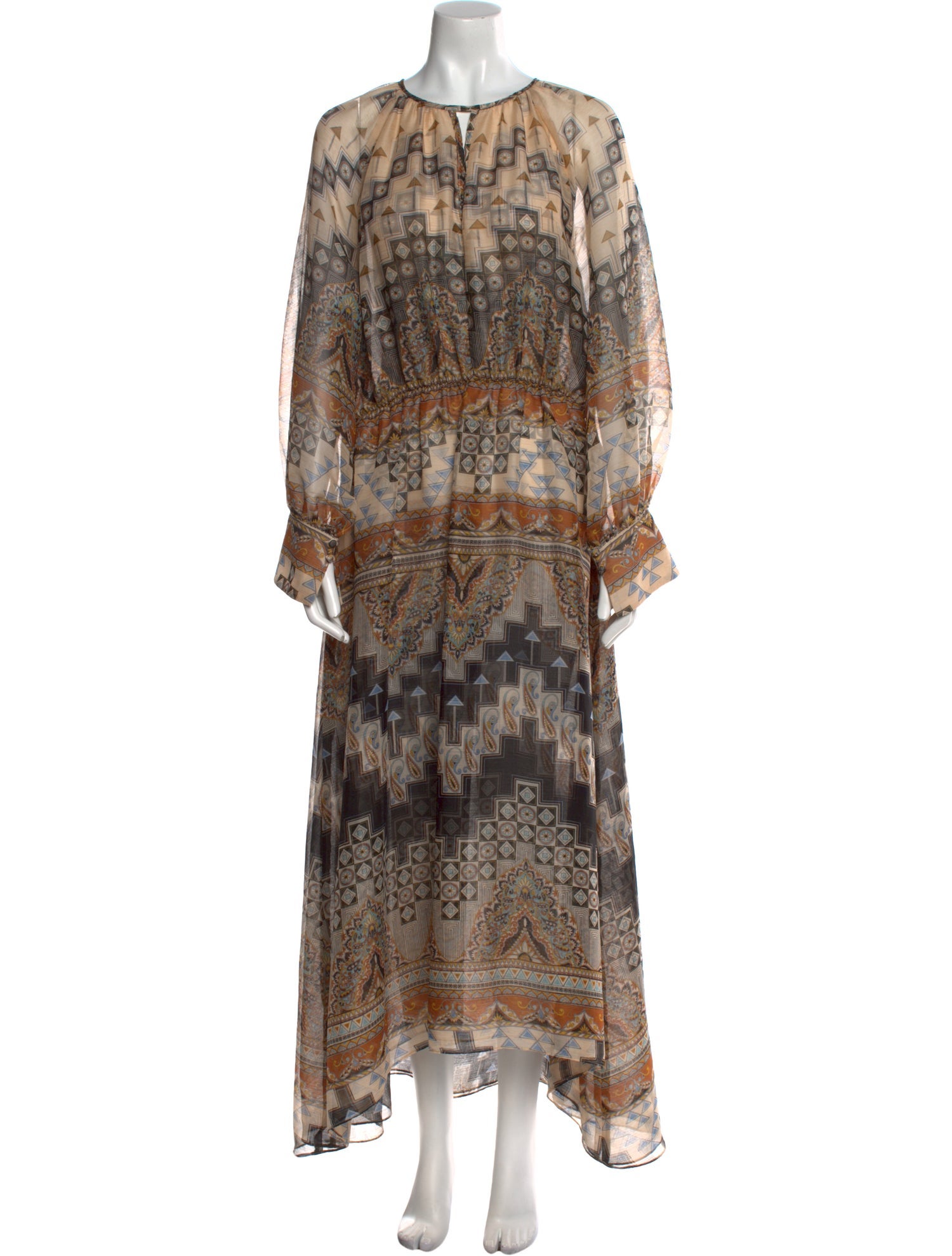 MISA Los Angeles Paisley Print Long Dress