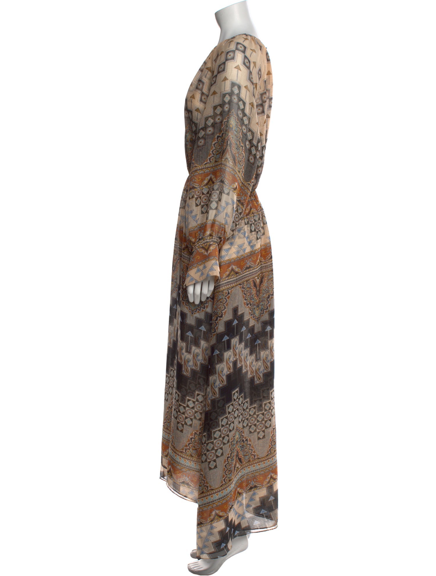 MISA Los Angeles Paisley Print Long Dress