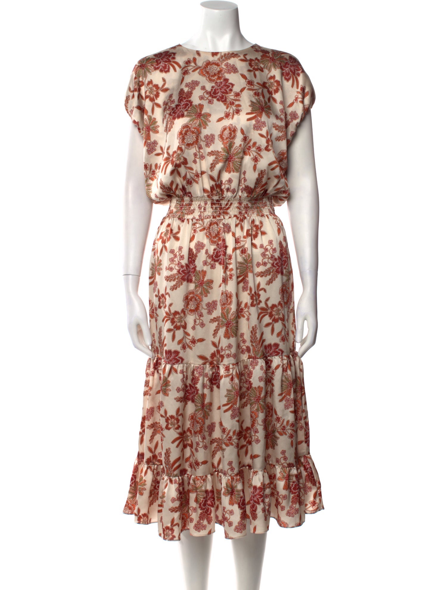 MISA Los Angeles Floral Print Midi Length Dress