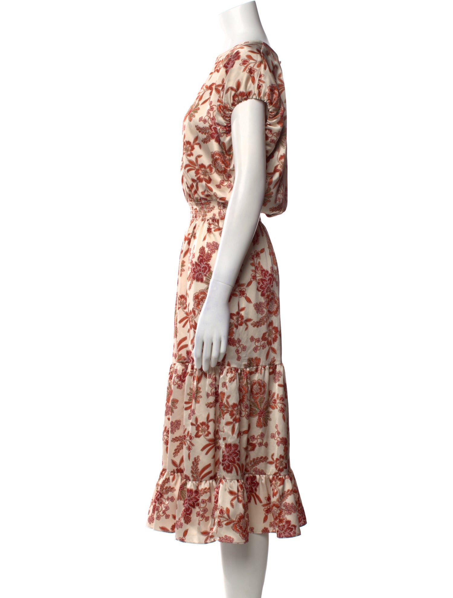 MISA Los Angeles Floral Print Midi Length Dress