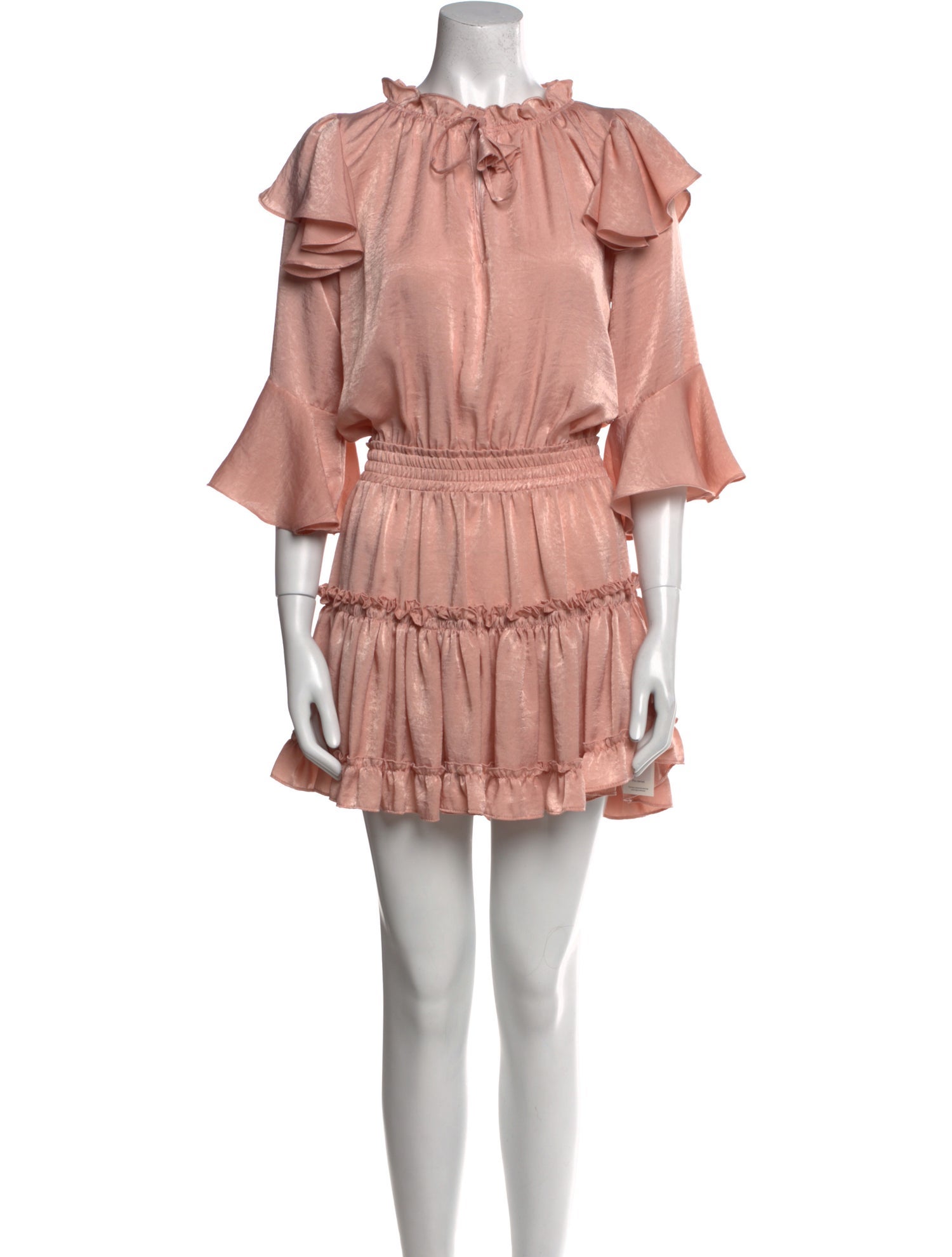 MISA Los Angeles Crew Neck Mini Dress