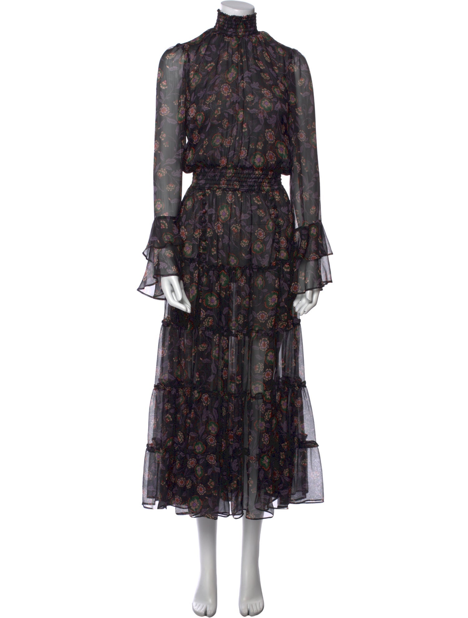 MISA Los Angeles Floral Print Long Dress