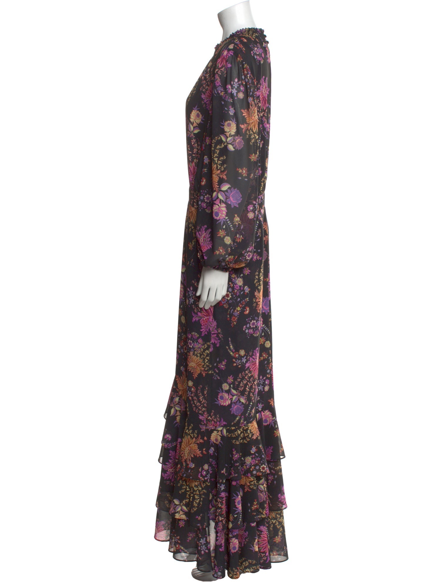 MISA Los Angeles Floral Print Long Dress