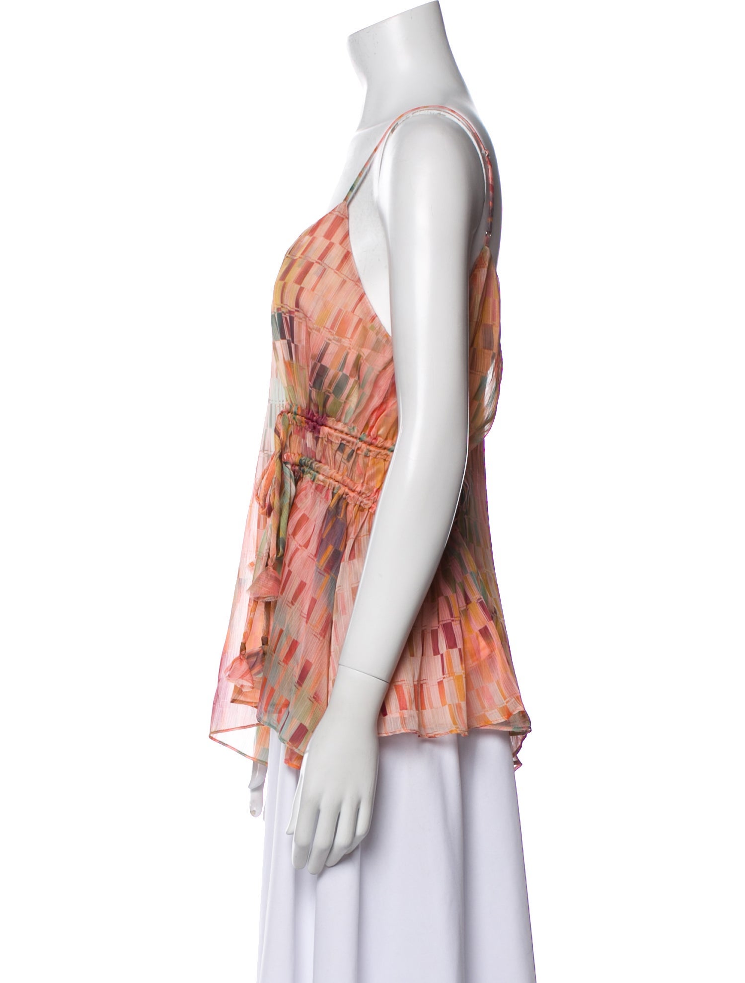 MISA Los Angeles Printed V-Neck Top