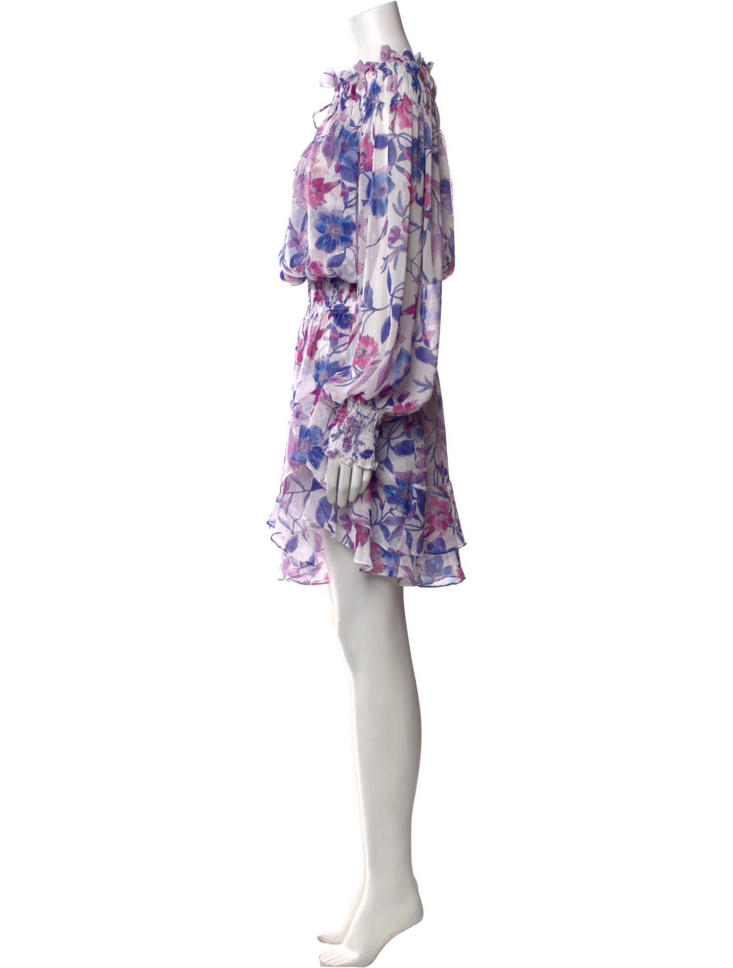 MISA Los Angeles Floral Print Knee-Length Dress