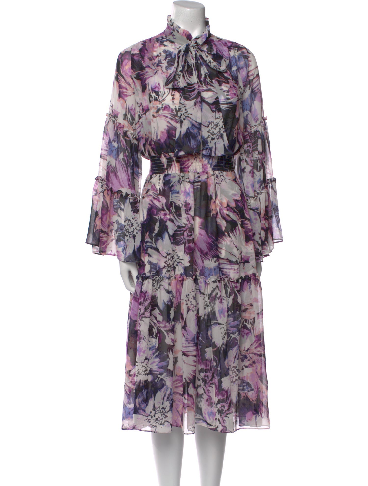 MISA Los Angeles Floral Print Midi Length Dress w/ Tags