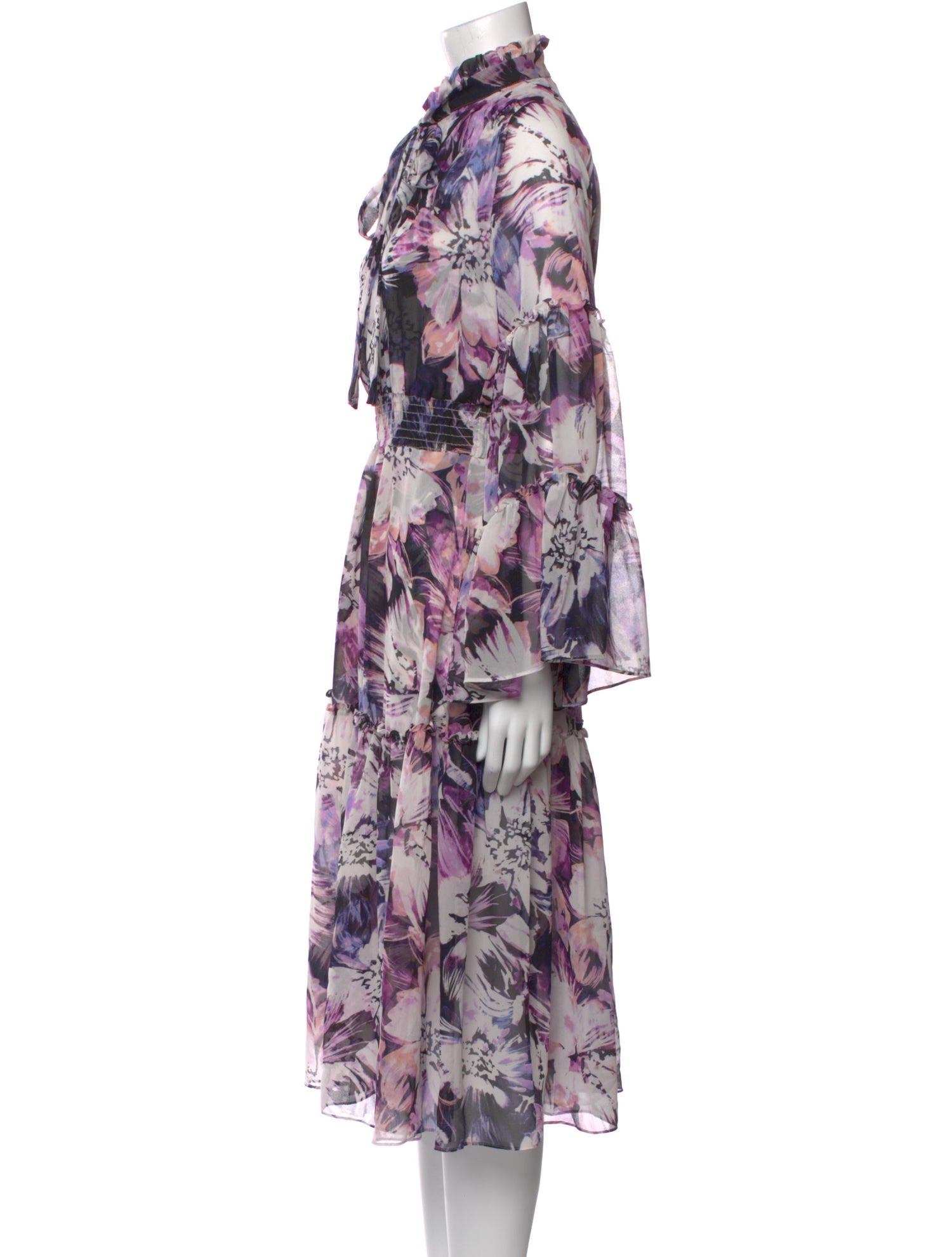 MISA Los Angeles Floral Print Midi Length Dress w/ Tags